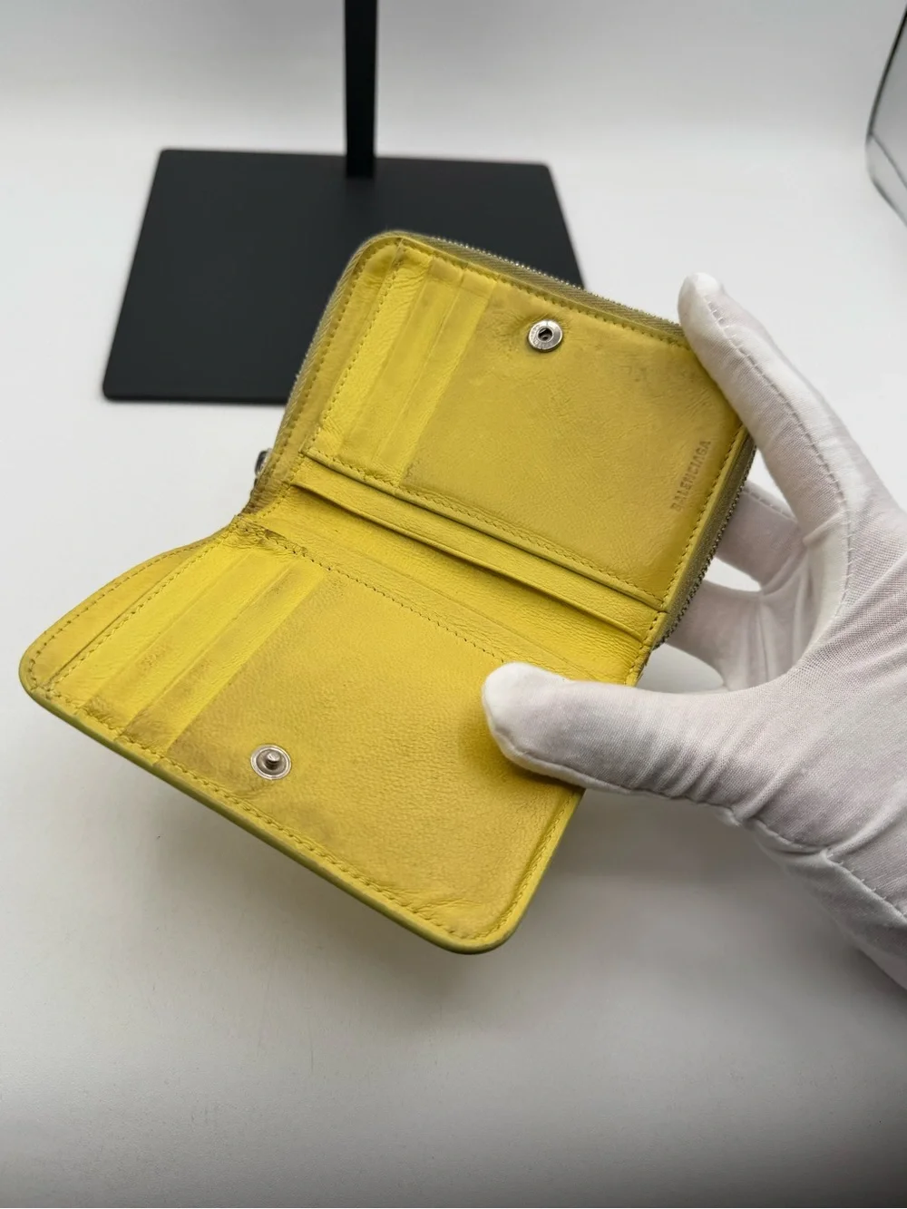 Balenciaga Pebbled Leather bi fold Wallet